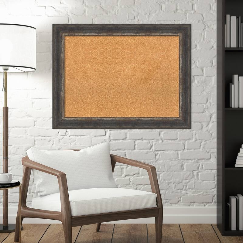 Bark Rustic Framed Cork Bulletin Memo Board