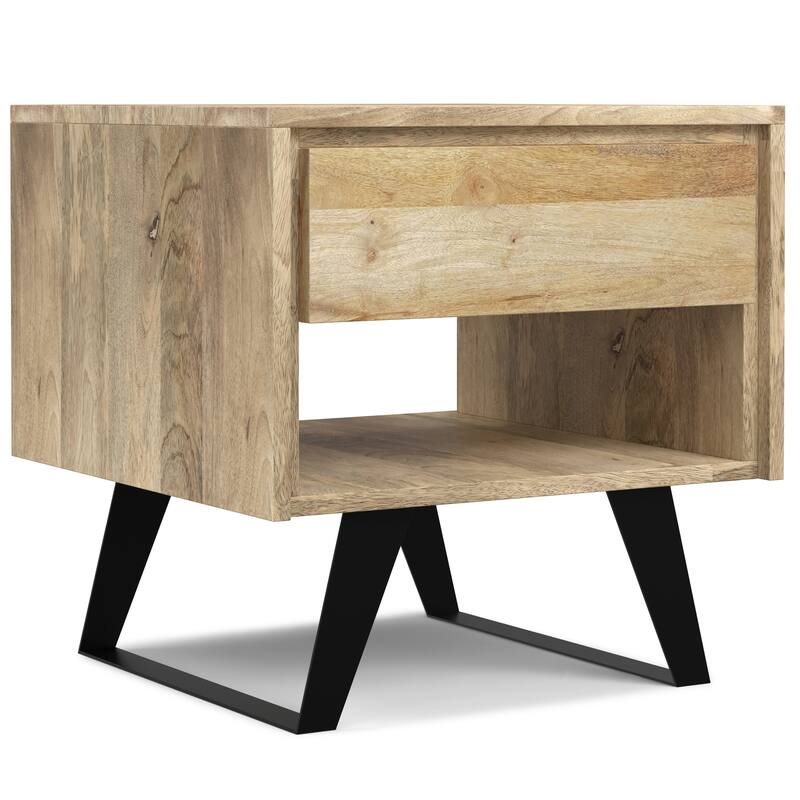WYNDENHALL Mitchell SOLID WOOD / Metal 22 inch wide Square Modern Industrial End Table - 22 W x 22 D x 22 H
