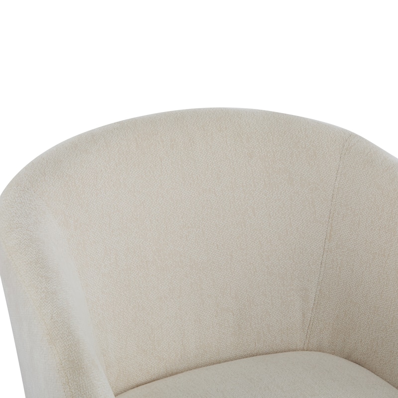 Modern Accent Chair with Round Back & Wooden Legs - Mid-Century Inspired Lounge Chair