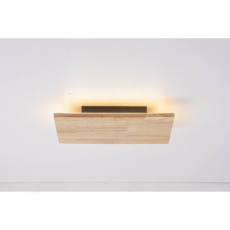 46.5" Natural Oak Rectangular Warm Light LED Wall Sconce for Living Room, Bedroom, Dining Area