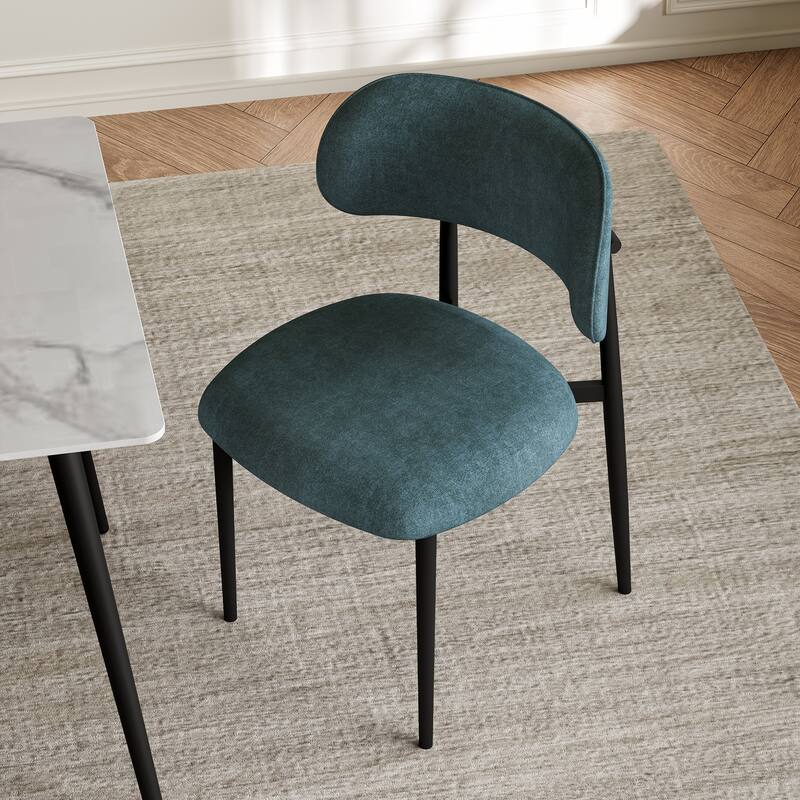 Vibe Upholstered Dining Chair with Black Metal Legs (Set of 6)