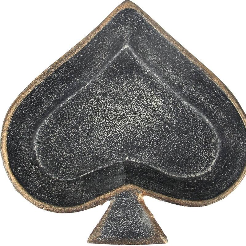 HomeRoots 6" Black Novelty Cast Iron Handmade Vanity Tray