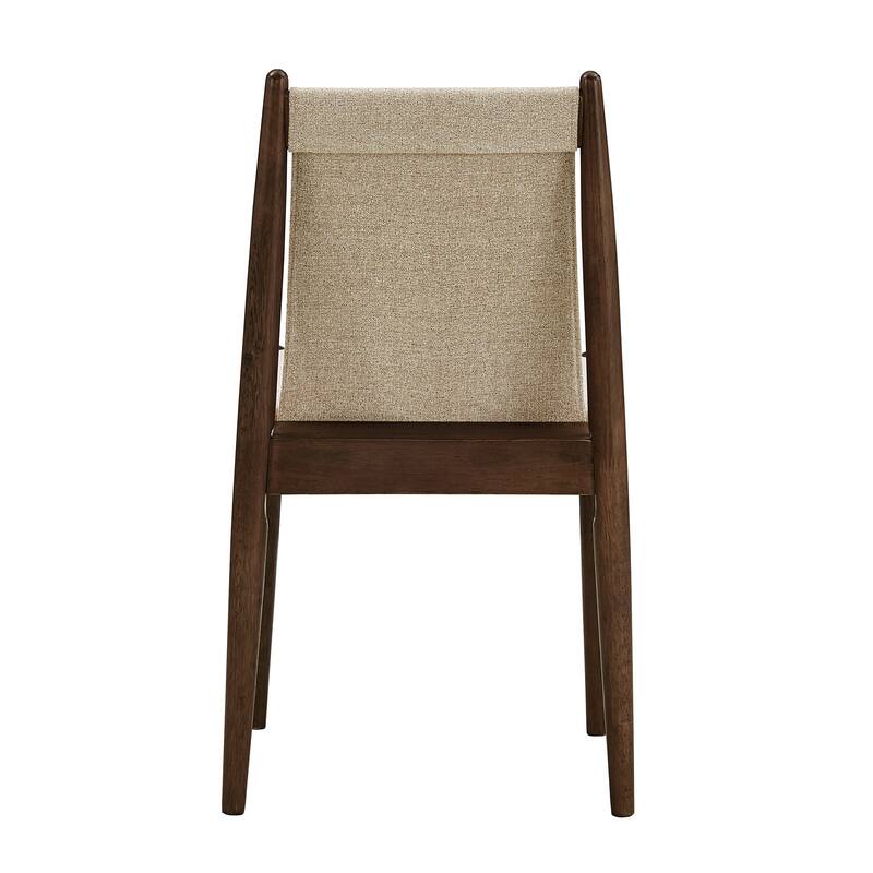 Rondo Walnut Finish Cocoa Fabric Dining Chair (Set of 2) by iNSPIRE Q Modern