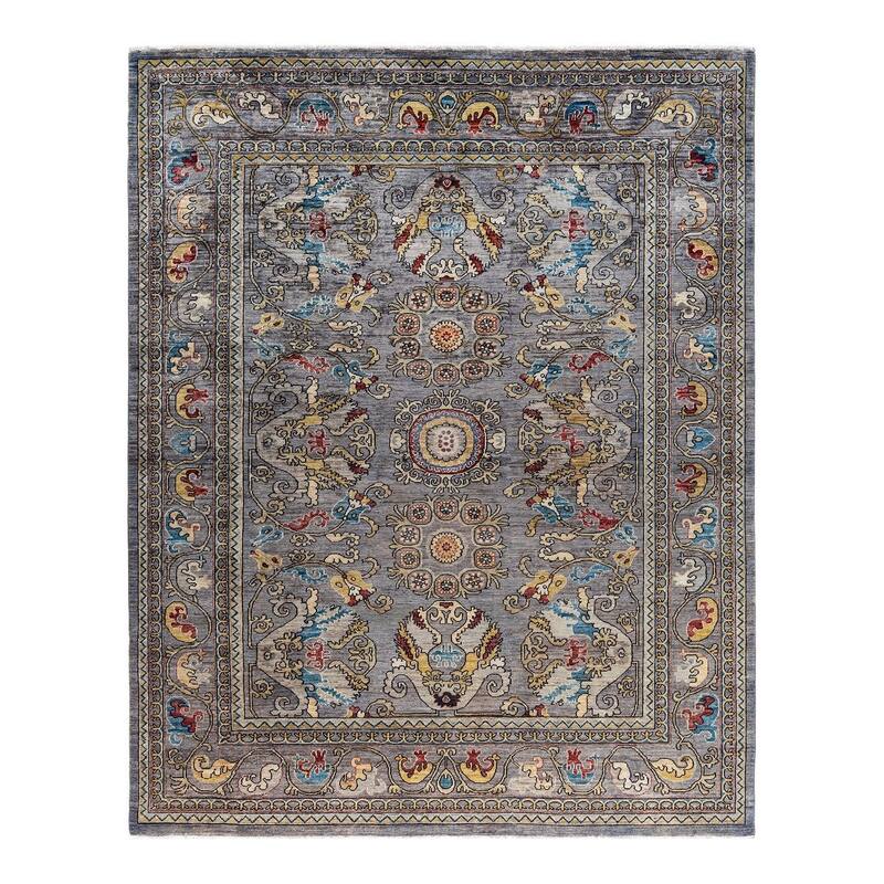 Serapi One-of-a-Kind Hand-Knotted Area Rug - Gray, 8' 0" x 9' 11" - 8' 0" x 9' 11"
