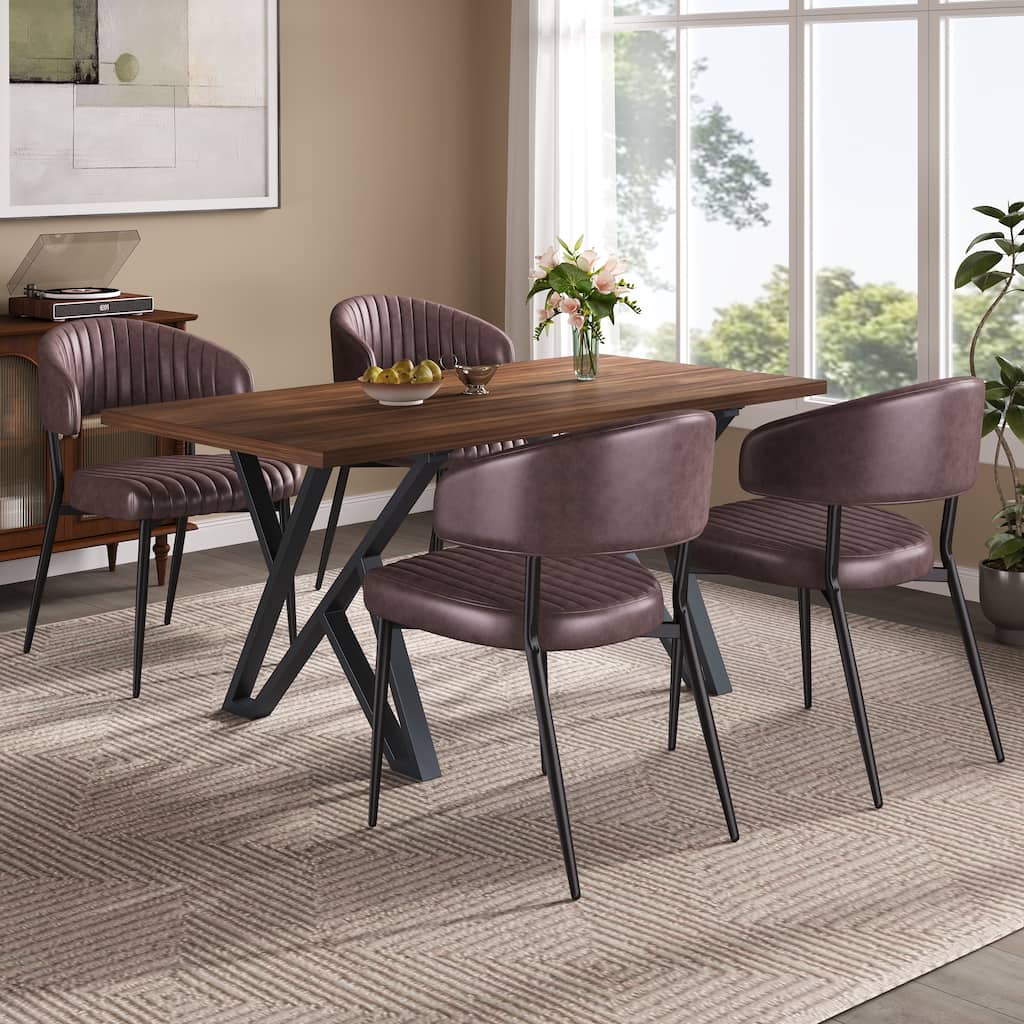 Christopher Knight Home - Shawn 5 Pieces Faux Leather Dining Set