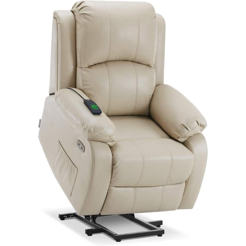 MCombo Small Sized Power Lift Recliner Chair with Massage and Heat, USB Ports, Faux Leather 7409