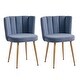 preview thumbnail 12 of 14, Modern dining chair(set of 2 ) with iron tube golden color legs, velvet and comfortable backrest Blue2