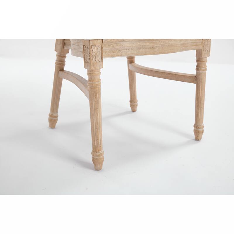 2PCS Nature Rattan Round Back Dining Chairs