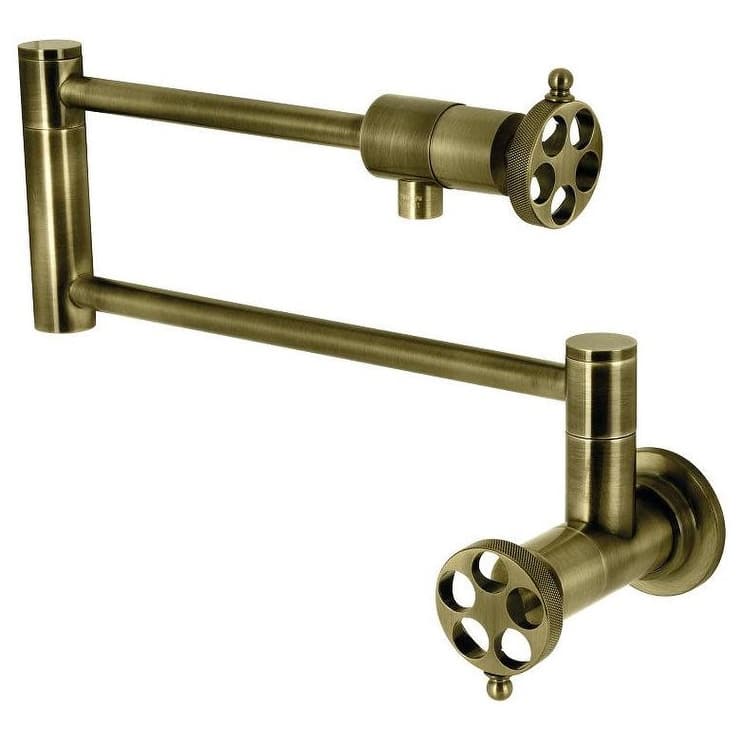 Kingston Brass KS410.RKZ Wendell 4 GPM Wall Mounted Single Hole Pot - Antique Brass