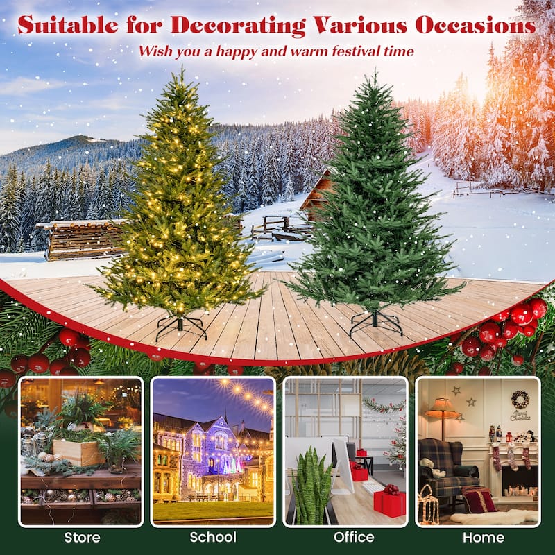 Gymax 6 ft pre-lit artificial Christmas tree artificial hinged