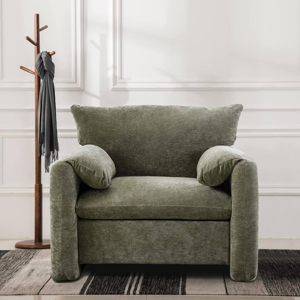 Matcha Green Modern Oversized Armchair Single Sofa Lounge Chair（35"D x38.6"W)