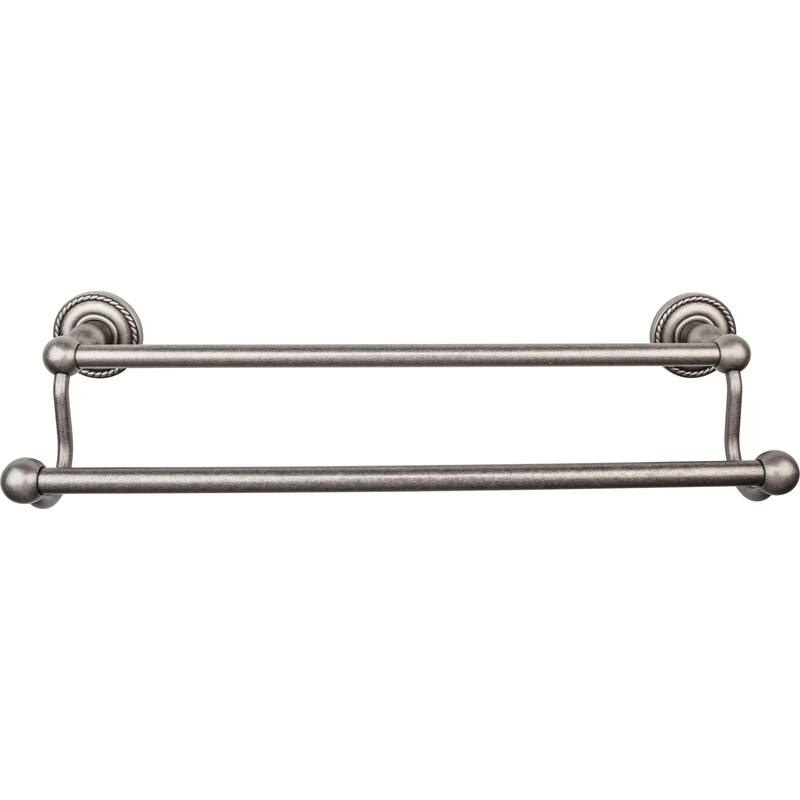Top Knobs Edwardian Bath 18 Inch Double Towel Bar Rope Backplate - Antique Pewter