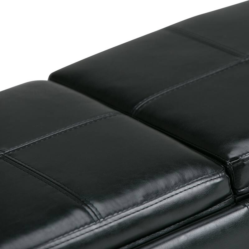Modern Storage Ottoman for Living Room - Black