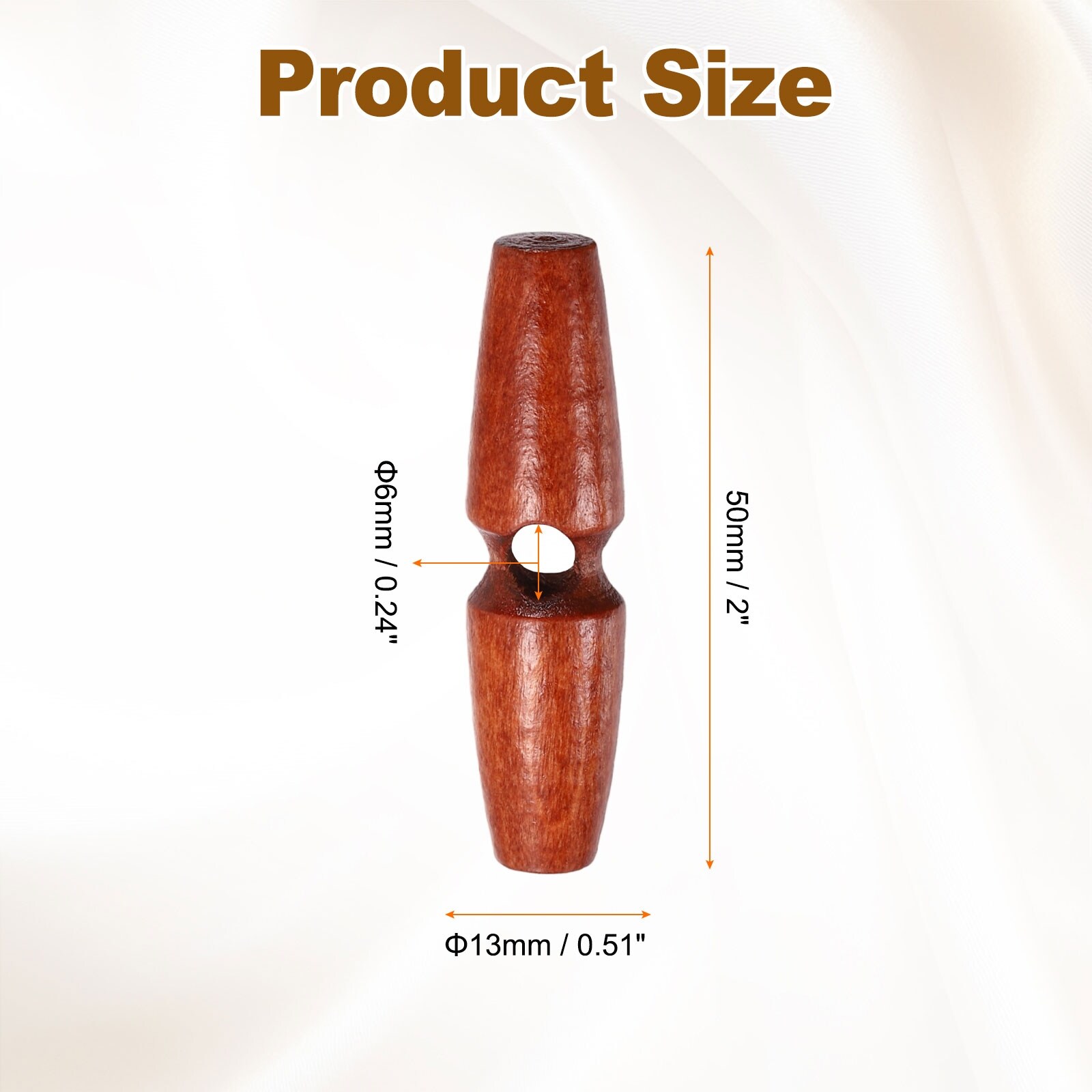 Wooden Toggle Buttons Single Hole Wood Olive Horn Sewing Buttons for Coat Sweaters Clothing DIY Craft