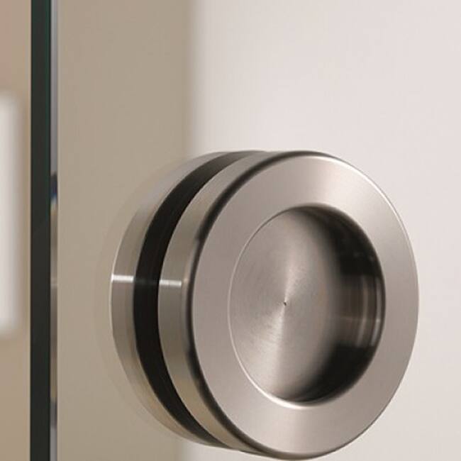 Glass Sliding Barn Door with Modern Frosted Design Hardware