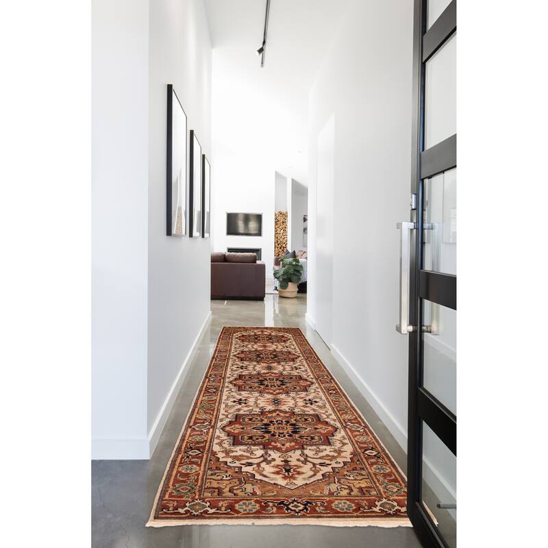 ECARPETGALLERY Hand-knotted Jules Sultane Ivory Wool Rug - 2'7 x 11'10