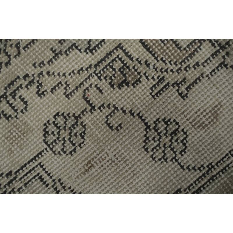 Hand Knotted Oriental 100% Wool Carpet Traditional Medallion Beige & Ivories Tabriz Area Rug - 10' 0'' X 6' 11''