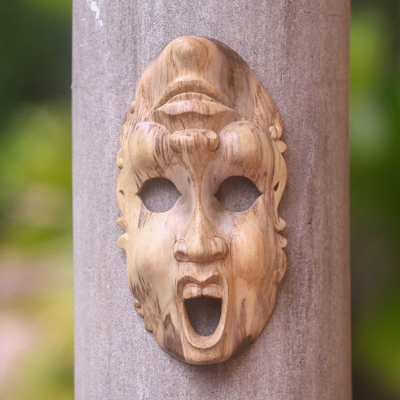 Novica Handmade Two Faces Wood Mask