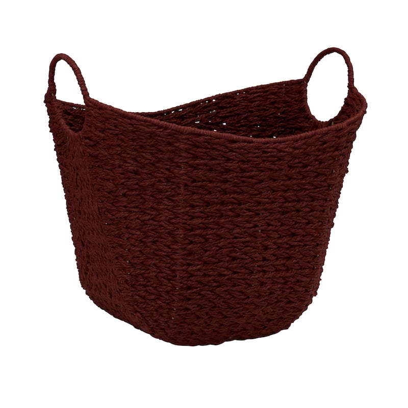 Household Essentials Woven Paper Rope Storage Basket with Handles