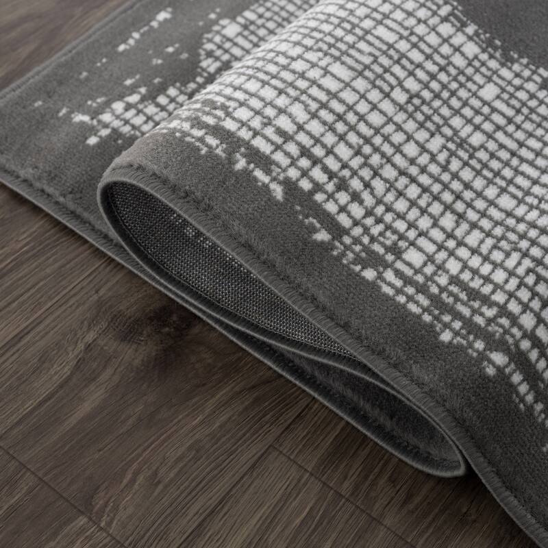Beverly Rug Modern Border Indoor Area Rug with Jute Backing for Living Room, Kitchen, Bedroom