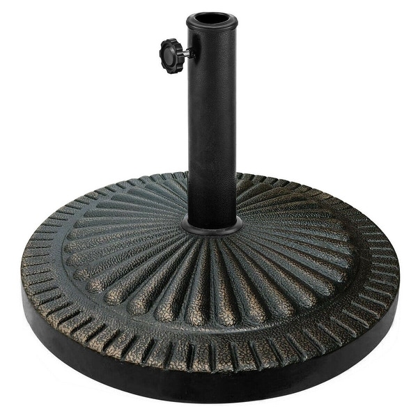 Gymax 30LBS Round Patio Market Umbrella Base Heavy-Duty Outdoor Stand - as pic