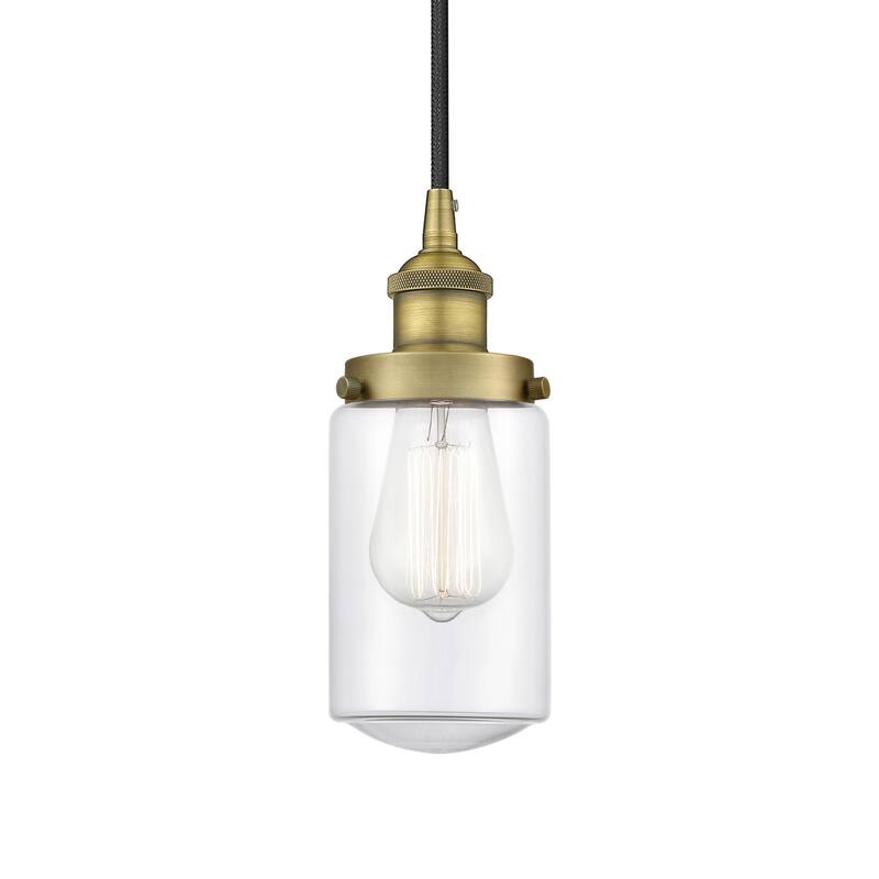 Innovations Lighting 616-1PH-10-5 Dover Pendant Dover 5" Wide Mini - Brushed Brass / Clear