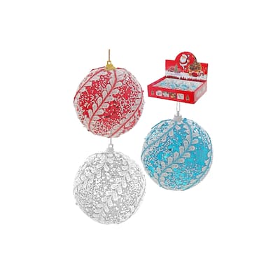 Christmas 10Cm Ornaments Lacy - Set of 12