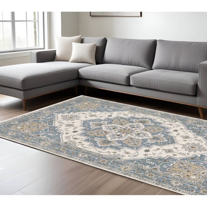 HomeRootsMedallion Traditional Runner Area Rug - 155.12' X '118.11' X '0.24