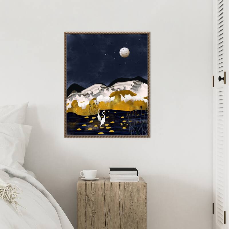 Midnight Lake by Uma Gokhale Framed Canvas Wall Art