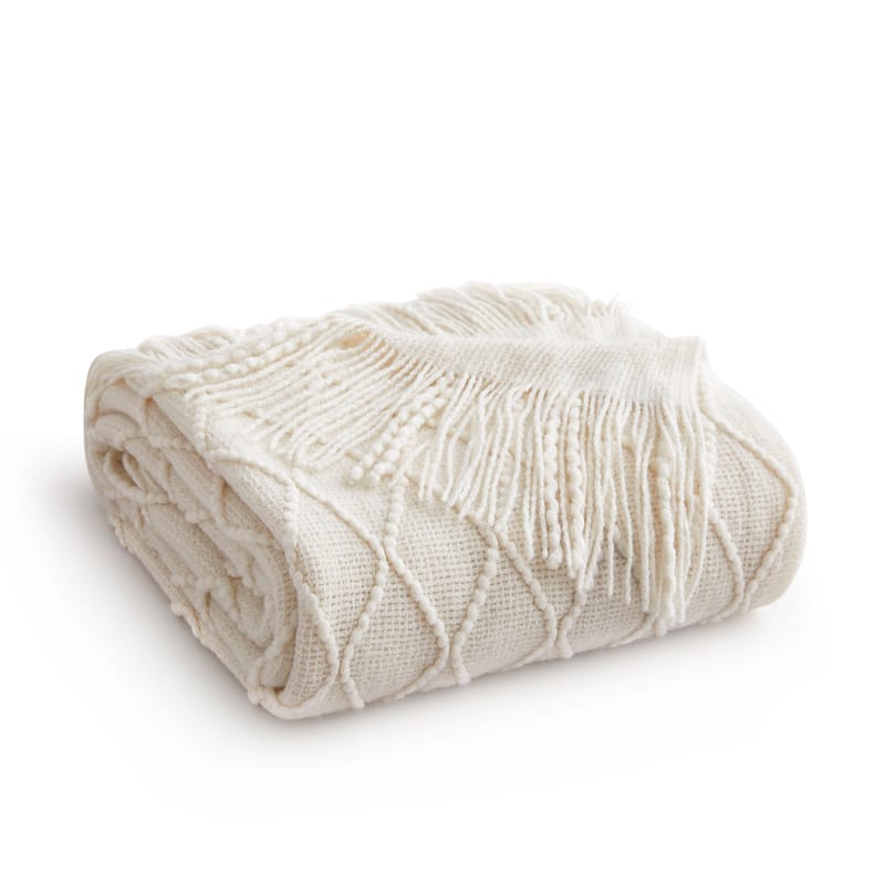Lightweight 50"x60" Diamond Knit Throw Blanket Couch Cover