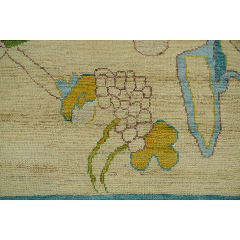 Vegetable Dye Wool Oushak Turkish Area Rug, Geometric Carpet - 11' 11'' X 9' 0''