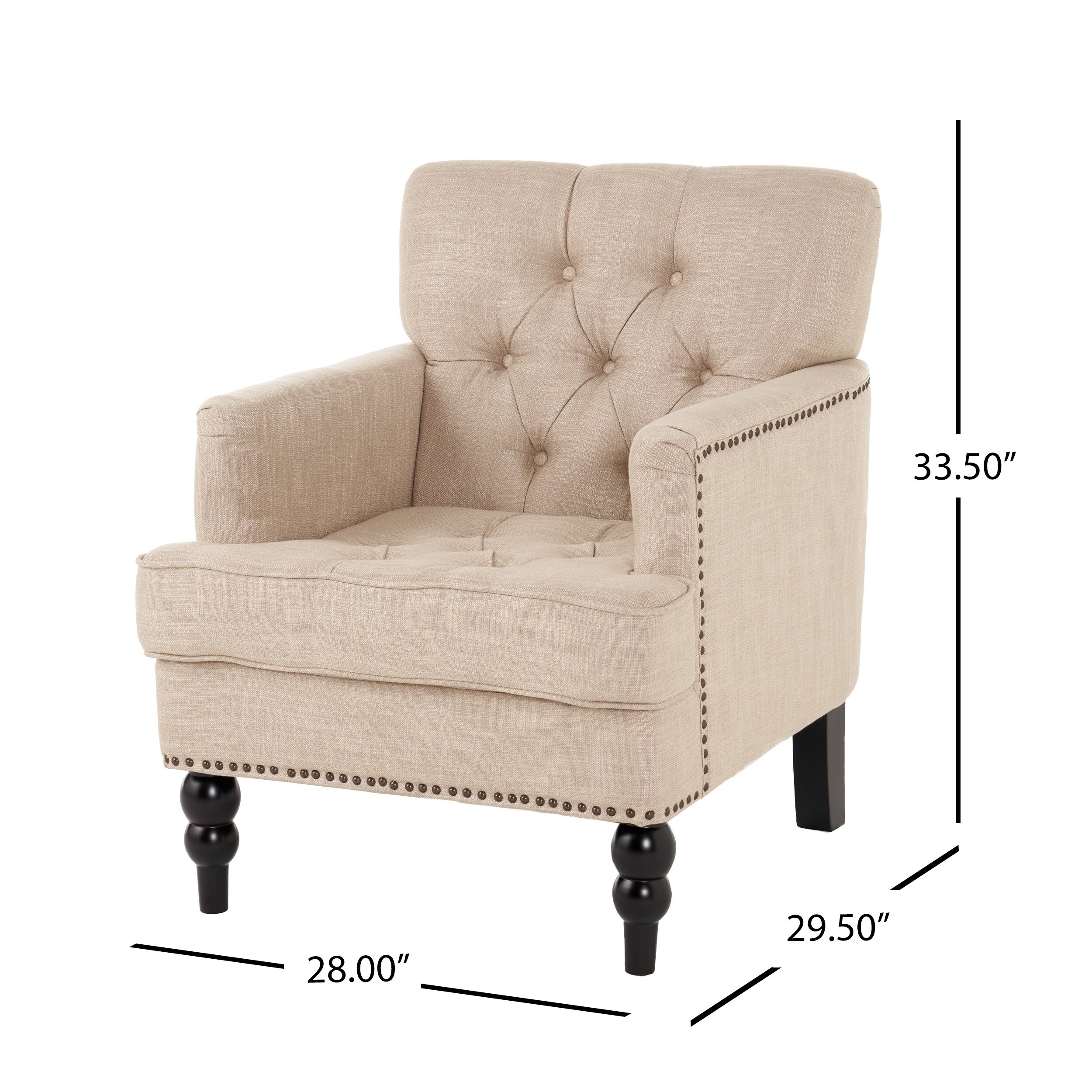Malone Tufted Back Fabric Club Chair By Christopher Knight Home 28 00 L X 29 50 W X 33 50 H Overstock 20602805