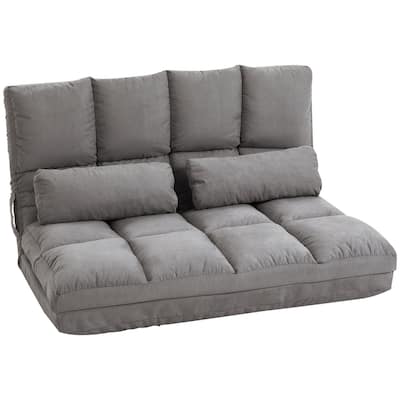 Modern 40.25" Folding Upholstered Loveseat Chaise Lounges Chair with 2 Pillows and Adjustable Backrest