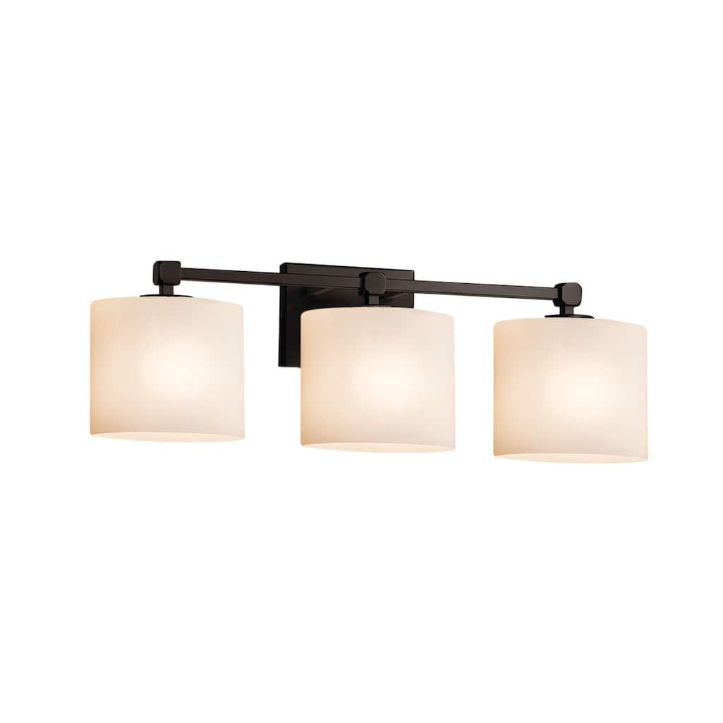 Fusion Tetra 3-Light Bath Bar, Opal Oval Shade