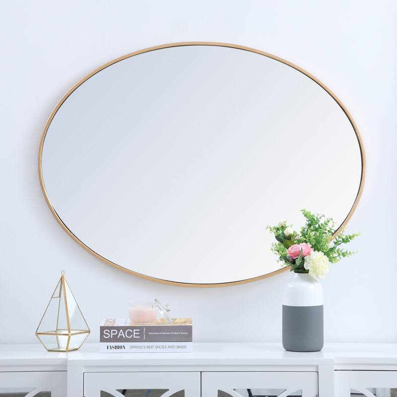 Carson Carrington Labbemala Metal Frame Oval Mirror