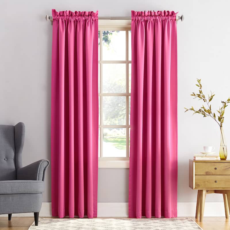 Porch & Den Inez Room Darkening Window Curtain Panel and Valance, Single Panel - 54 x 95 - Pink