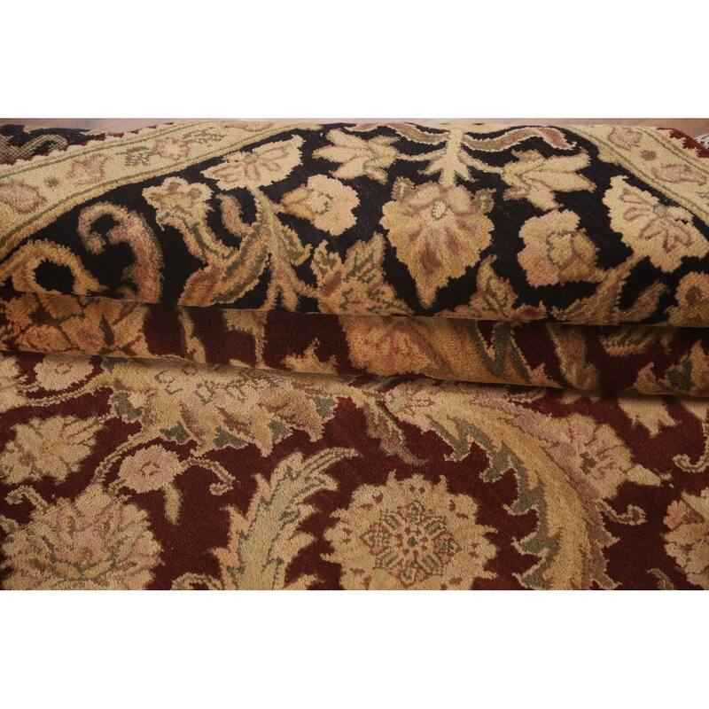 Traditional Floral Agra Oriental Area Rug Handmade Red Wool Carpet - 6'1" x 9'3"