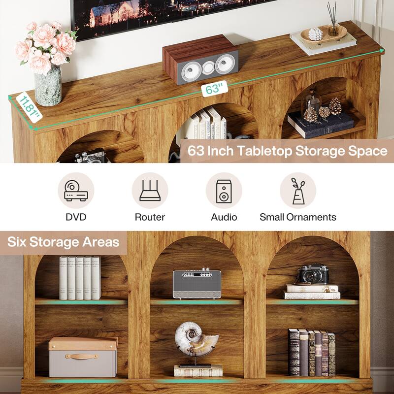TV Stand for 55/60/65 Inch TV, Farmhouse Country Entertainment Center