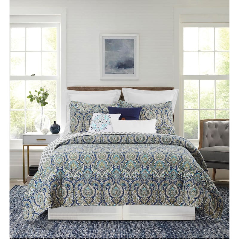 Kingstown Cotton Damask Quilt Set