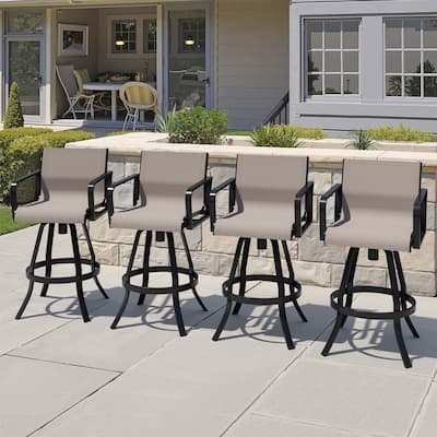 Outdoor Indoor All-weather Swivel Barstool Patio Bar Stools (Set of 2) - See Picture