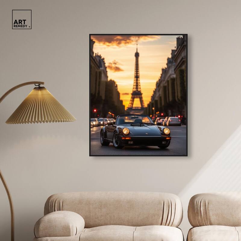 Parisian Porsche Twilight II Canvas by Art Remedy
