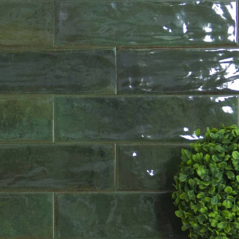 The Tile Life Havasupai Falls 3x10 Ceramic Wall Tile - 3 x 10 Sample - Verde
