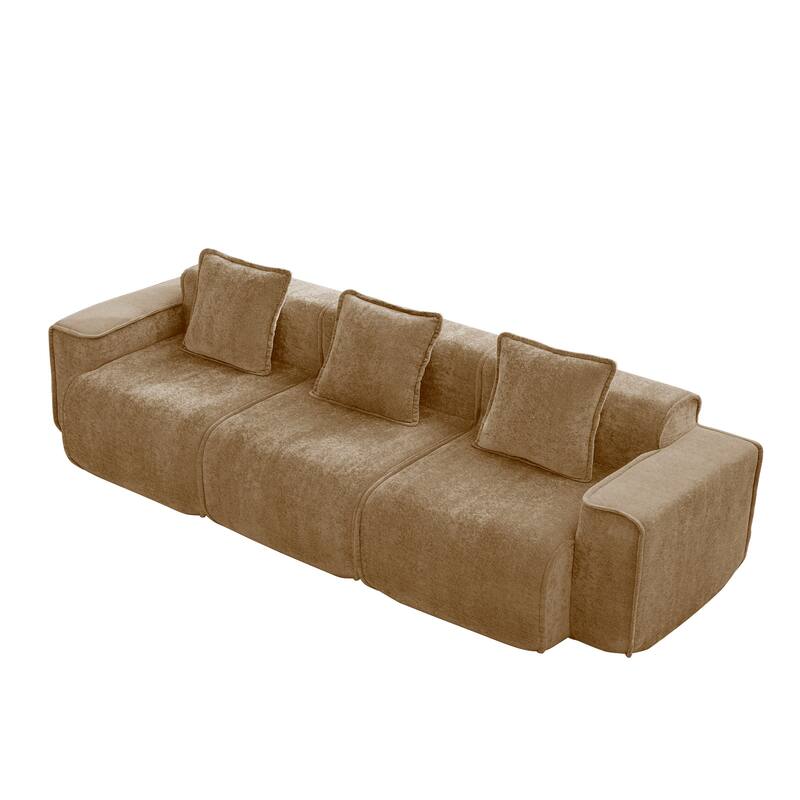 GDFStudio - Modular 3-Seater 108.66" Boneless Velvet Sofa