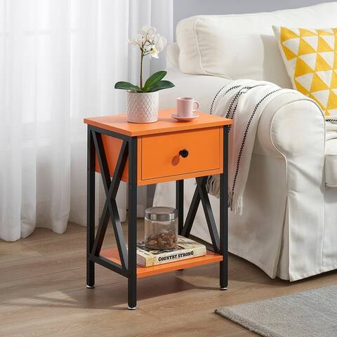 Javlergo Modern Nightstand with 1-Drawer and Storage Shelf End Side Table