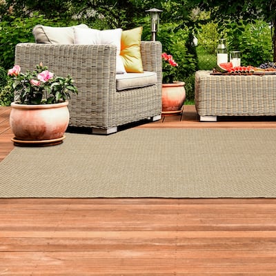 Style Haven Veranda Tonal Woven Basket Weave Indoor-Outdoor Rug