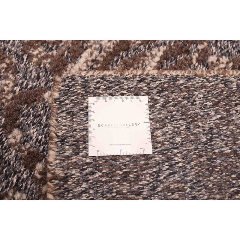 ECARPETGALLERY Hand-knotted Tangier Dark Brown Wool Rug - 5'3 x 7'10