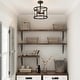 preview thumbnail 1 of 6, Modern Farmhouse 4-Light Metal Black Drum Semi-flush Mount Foyer Lights - W11.8"xH14"