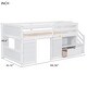 preview thumbnail 7 of 13, Nestfair TWIN BED, SOLID WOOD TWIN SIZE LOW LOFT BED WITH STAIR and DRAWER