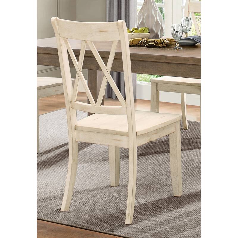 Casual Teal Finish Side Chairs Set of 2 Pine Veneer Transitional Double-X Back Design Dining Room Furniture