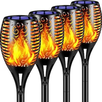 Solar Lights 99 LED Higher & Larger Flickering Flame Solar Torch Lights ,4Pack